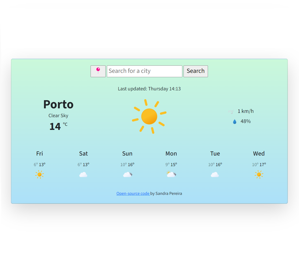 Weather app preview